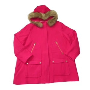 NWT J.Crew Chateau Parka in Bright Magenta Italian Stadium-cloth Wool Coat 24 - Picture 1 of 7