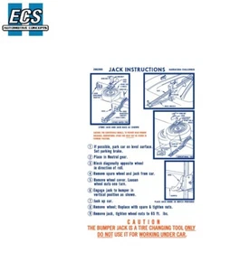 Plymouth Dodge Jacking Instructions Late 1970, 1971 E Body Vehicles - Foto 1 di 2