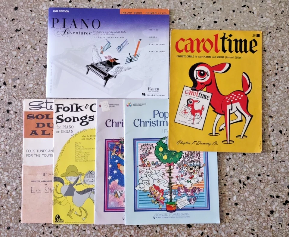Vintage Piano Books Holiday Christmas Carols Steiner Solo Duet Faber Lot of 6 - Image 1 of 4