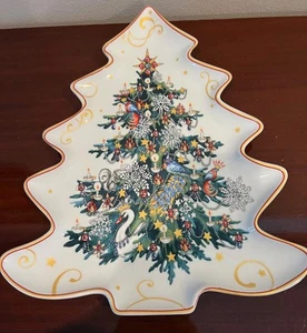 ❤️ Williams Sonoma Twas The Night Before Christmas Figural Tree Platter - Picture 1 of 3