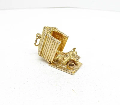 Dije de oro de 9 quilates perrera de perro oro amarillo 6,2 g vintage con sello con caja de regalo Foto 1 de 4