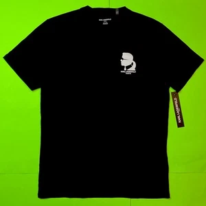 KARL LAGERFELD Men’s Short Sleeve T-Shirt Paris Size MEDIUM Black w/White - Picture 1 of 15