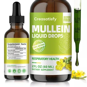 Mullein Leaf Extract Organic Lung Cleanse Drops for Lung Health Natural Herbal - Picture 1 of 10
