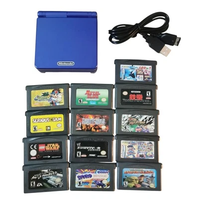Nintendo Gameboy Advance SP Bundle 13 Game + USB Charger Working Good Condition  - Image 1 of 4