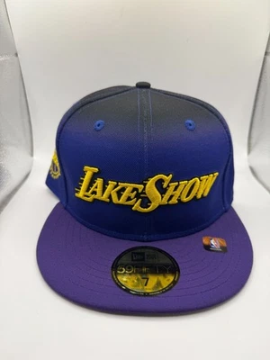 New Era 59Fifty Los Angeles Lakers City Edition Fitted Hat Size 7 Purple/Black - Image 1 of 4