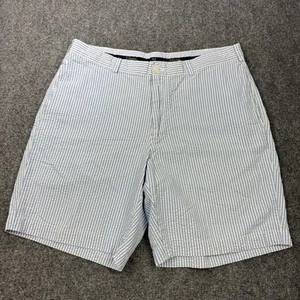 Brooks Brothers Shorts Mens 36 Blue Stripe Seersucker Chino Eight Inch Inseam - Picture 1 of 14