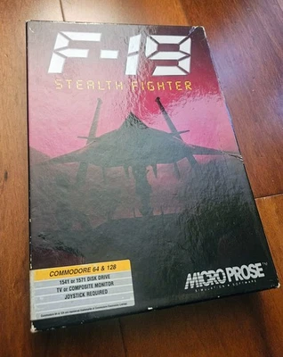 Vintage 1988 Micro Prose Simulation F-19 Stealth Fighter Commodore 64 untested - Image 1 of 4