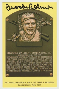 Brooks Robinson Signed Gold Hall Of Fame Postcard - Baltimore Orioles - Picture 1 of 2