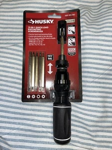 Husky Ratcheting Screwdriver 12 in 1 Quick Load Double Ended Black-K - Picture 1 of 4