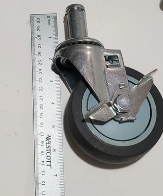 4 inches Casters for Wire Shelving Racks, Heavy Duty Metro Rack Wheels with Brak - Image 1 of 4