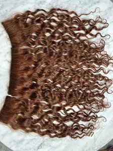 Lavia, deep curly clip-in auburn hair extensions real human hair, 100gram, 50cm - Bild 1 von 5