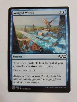 MTG Magic The Gathering Card Winged WordsSorcery Blue 2020 - Image 1 of 2