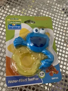 Sesame Street Beginnings Water-Filled Teether Ring BPA Free Cookie Monster - Picture 1 of 4