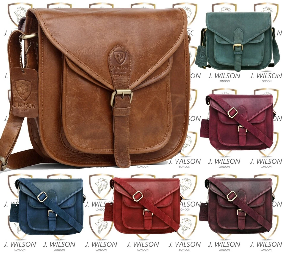 J WILSON LONDON Ladies Leather Satchel Designer Mens Shoulder Cross body bag Messenger Travel