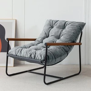 MAXYOYO Accent Chair Velvet Arm Chair Living Room Chair with Metal Frame Reading - Picture 1 of 7