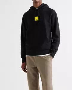 Acne Studios Hoodie Medium Cotton Black Fennis Evil Face Yellow Sweatshirt - Picture 1 of 15