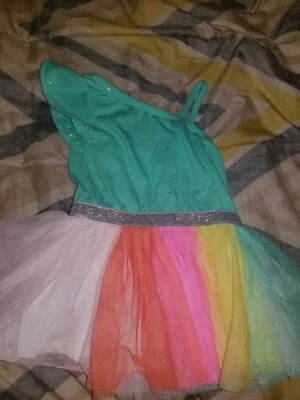 Vestido Cat & Jack Talla 12m Manga Única Arco Iris Tutú  Foto 1 de 4