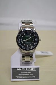 NEW Armitron Men's Expansion Band Silver-Tone Green Dial Dress Watch 20/5482GNSV - Picture 1 of 6