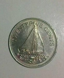1977 BAHAMAS 25 CENTS KM-63 A.U. BAHAMINIAN SLOOP (SHIPS DEL. CONFIRMED IN USA) - Bild 1 von 4