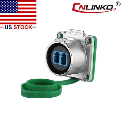 CNLINKO Fibra Óptica Industrial Conector Panel Enchufe Impermeable Monomodo LC Foto 1 de 4