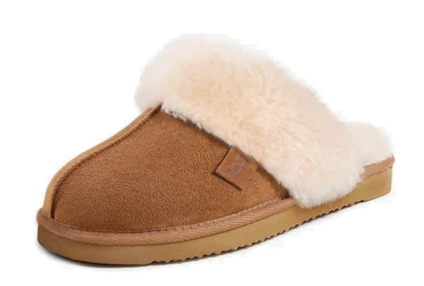 Zapatillas para mujer Sherpa forradas de lana y espuma viscoelástica para casa de invierno sin cordones Foto 1 de 1
