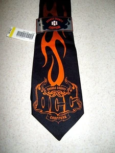 Orange County Choppers New 2004 Men's Neck Tie Black Flame Logo Motorcycle OCC - Picture 1 of 6