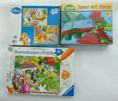JOUET JEUX PUZZLE DISNEY LA BELLE & LE CLOCHARD LA FERME JEU DE SABLE TOY GAME - Immagine 1 di 2
