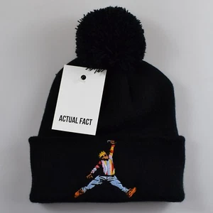 Actual Fact Biggie X Jordan Aufrollen Schwarz Bommel Mütze - Bild 1 von 1