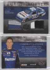 2012 Press Pass Redline Full Throttle Dual Relics Silver /25 Carl Edwards #FT-CE