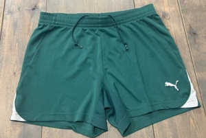 PUMA Boy’s Lightweight Athletic Green & White Soccer Running Shorts Sz:M (8-10) - Picture 1 of 7