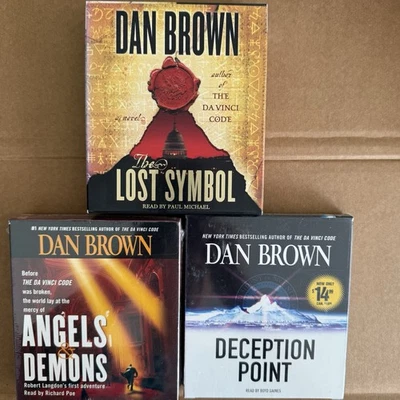 LOT OF 3 DAN BROWN AUDIO BOOKS on CDs Foto 1 de 2