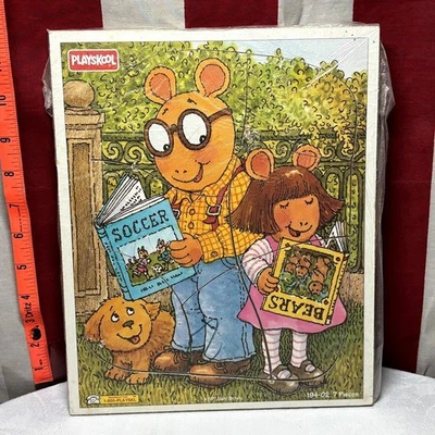 ARTHUR wooden frame tray puzzle Playskool kids toy 1997 Marc Brown PBS cartoon - Image 1 of 2