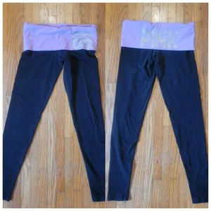 Y2K Victoria's Secret PINK VS Vintage Foldover Yogahose XS Pink Bling 86 - Bild 1 von 11
