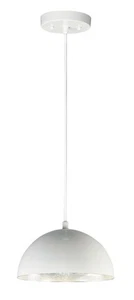 Hemisphere 1-Light LED Pendant in Gloss White with Aluminum - Picture 1 of 1