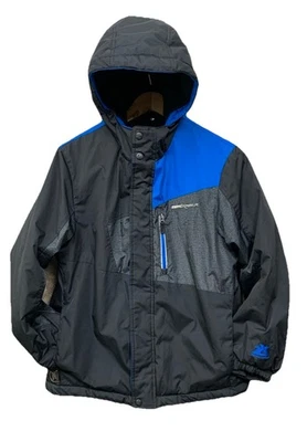 ZeroXposure Boy's Winter Snow Jacket Ski Coat Hood Large 14/16 Black Gray Blue - Image 1 of 4