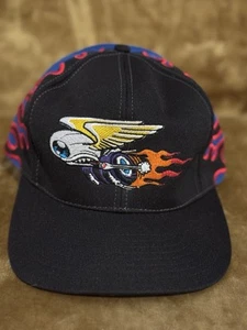 VINTAGE VON DUTCH FLYING EYEBALL LIKE MOTORCYCLE RIDING FLAMES HAT SNAPBACK DS - Picture 1 of 9
