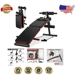 7-in-1 Adjustable Sit-Up Bench - Foldable Home Gym Equipment, 330 lbs Capacity - Picture 1 of 11
