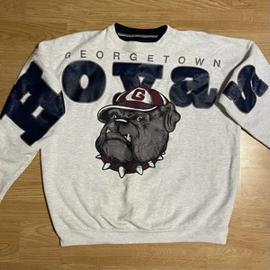 VTG 1990’s Georgetown Hoyas Patrick Ewing College Sweater Crewneck Spellout XL - Picture 1 of 7