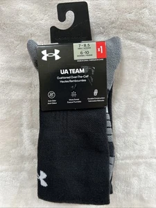 UNDER ARMOUR UA Team Over-the-Calf Socks Black Unisex Sz Men 7-8.5/W 6-10 - Picture 1 of 2