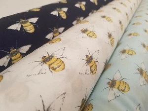 Repeat Bees Design Fabric 100% Cotton Print fabric designed by Rose & Hubble - Picture 1 of 11