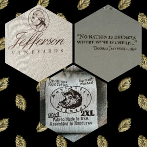 Camiseta Jefferson Vineyards 2XL Verde x474 No Nation Is Drunken Where Wine is... - Imagen 1 de 5