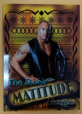 FLEER WWF AGGRESSION THE ROCK Matitude #2                           / 2003 Fleer - Image 1 of 2