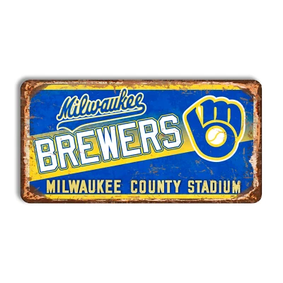 Metal sign Milwaukee Brewers vintage Milwaukee Brewers home stadium street sign - Image 1 of 4