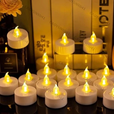 12/24x Led Teelichter Elektrische Flammenlose Flackern Kerzen Teelicht 6 Stunden - Bild 1 von 4