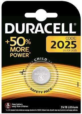 Pila de boton Duracell bateria original Litio CR2025 3V en blister 1X Unidad - Imagen 1 de 4