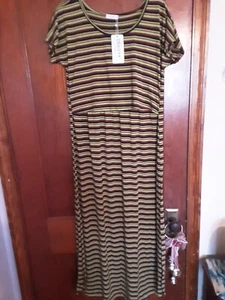 DDLUYY MAXI Maternity Nursing Dress Short Sleeve Multicolored Size M - Picture 1 of 7