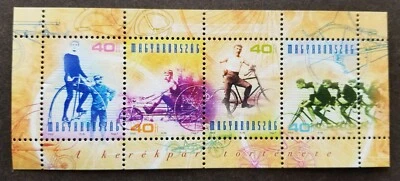 *ENVÍO GRATUITO Hungría Historia de la Bicicleta 2002 Bicicletas Ciclismo Transporte (ms) MNH Foto 1 de 4