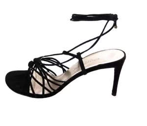 *Dolce & Gabbana Women’s Size 40/9.5 Black Suede Strappy Heels Sandals - Picture 1 of 6