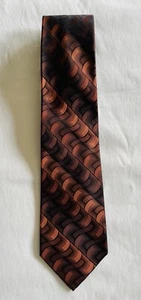 ARROW Tie Men’s Necktie Diagonal Abstract Copper and Black Silk - Picture 1 of 4