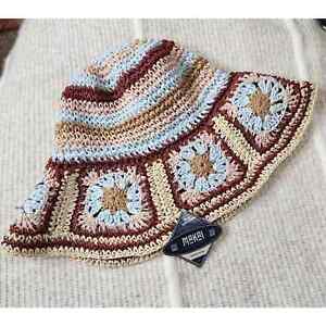 New Makai Hat Company Woven Hat Straw Bucket Beige One Sz Beach Crochet Pattern